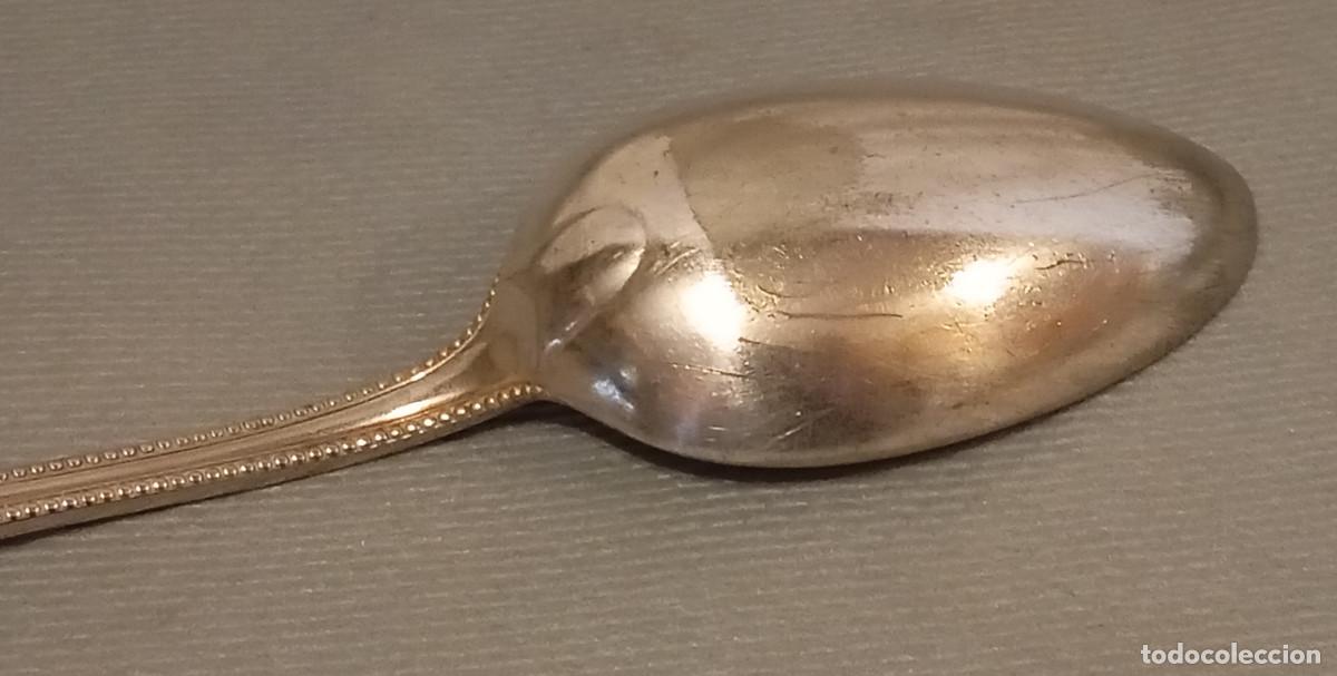 Antig&uuml;edades: Cuchara plateada borde perlado - Foto 4