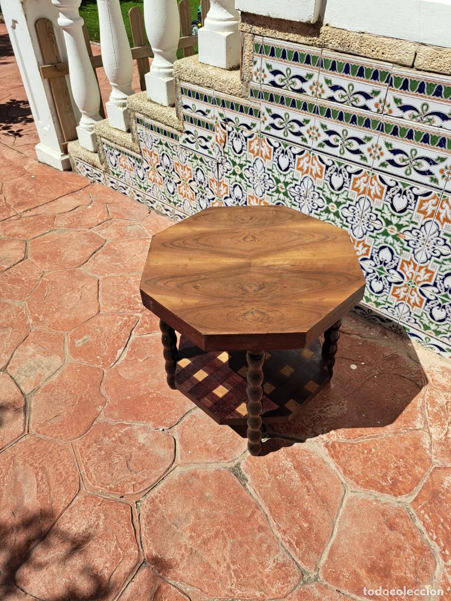 Antig&uuml;edades: Mesa auxiliar octogonal de madera