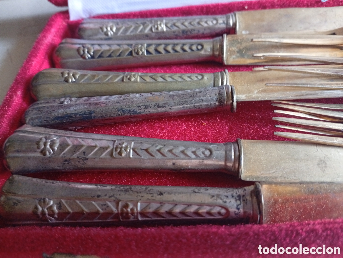 Antig&uuml;edades: Estuche de cuchillos y tenedores para postre