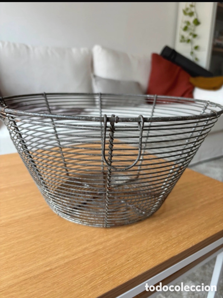 Antig&uuml;edades: Cesta de Alambre Francesa Vintage - Foto 2