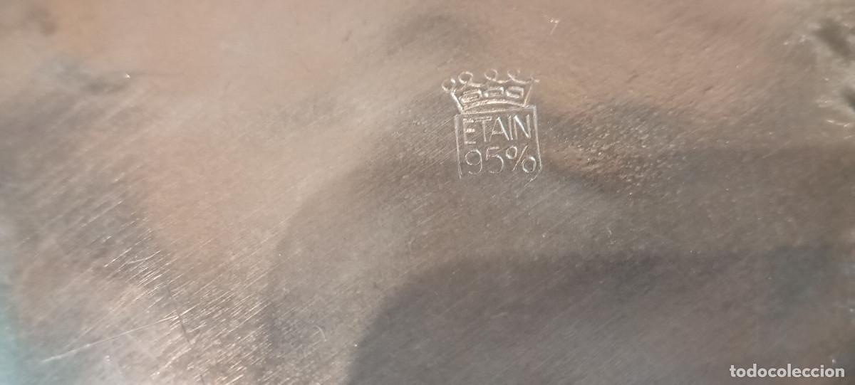 Antig&uuml;edades: Bandeja antigua de esta&ntilde;o franc&eacute;s - Foto 10