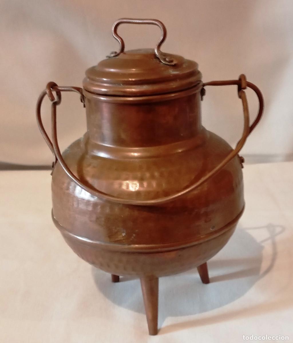 Antig&uuml;edades: Pote Gallego Cobre Martillado Antiguo