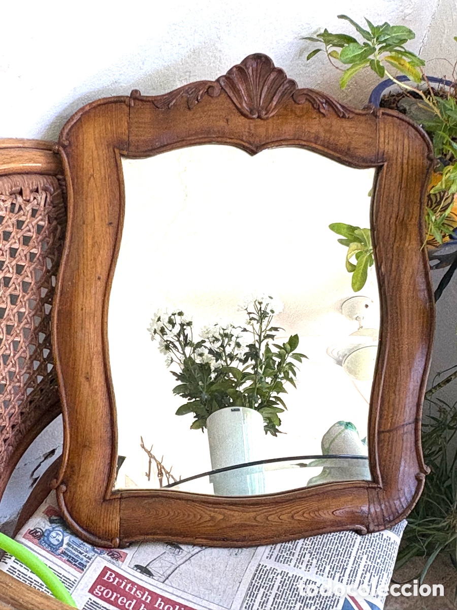 Antig&uuml;edades: ESPEJO ANTIGUO MADERA TALLADA - Foto 3
