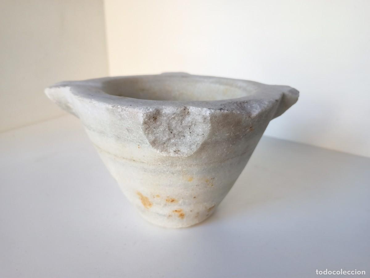 Antig&uuml;edades: Antiguo mortero de m&aacute;rmol blanco - Foto 3