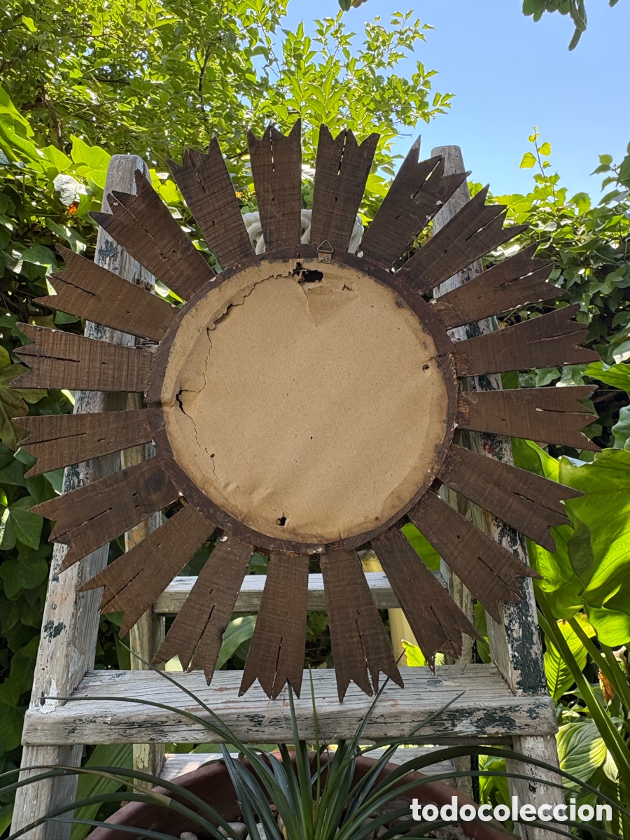 Antig&uuml;edades: ESPEJO SOL MADERA DORADA - Foto 6