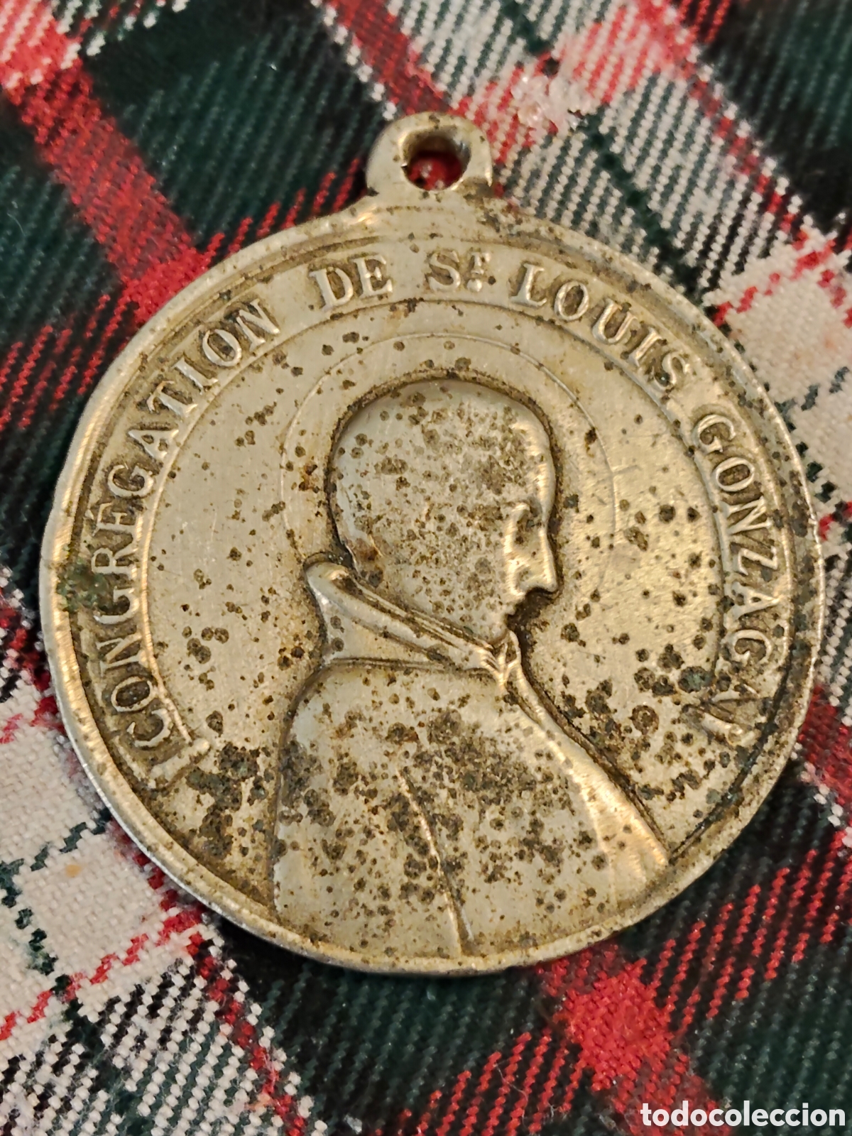 Antig&uuml;edades: ANTIGUA MEDALLA CONGREGACI&Oacute;N SAN LUIS GONZAGA S. XIX