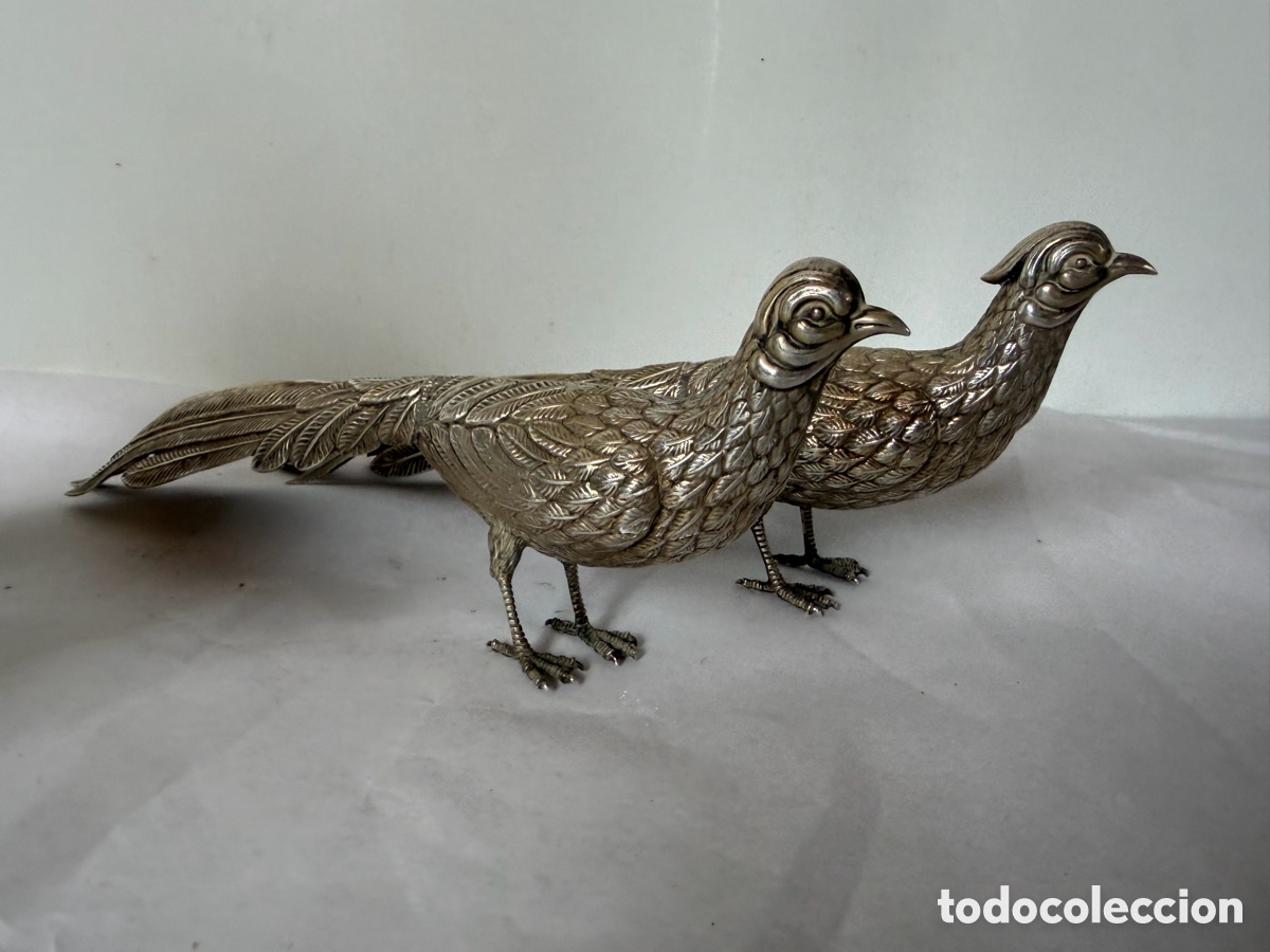 Antig&uuml;edades: Faisanes plata 28cm 155gr
