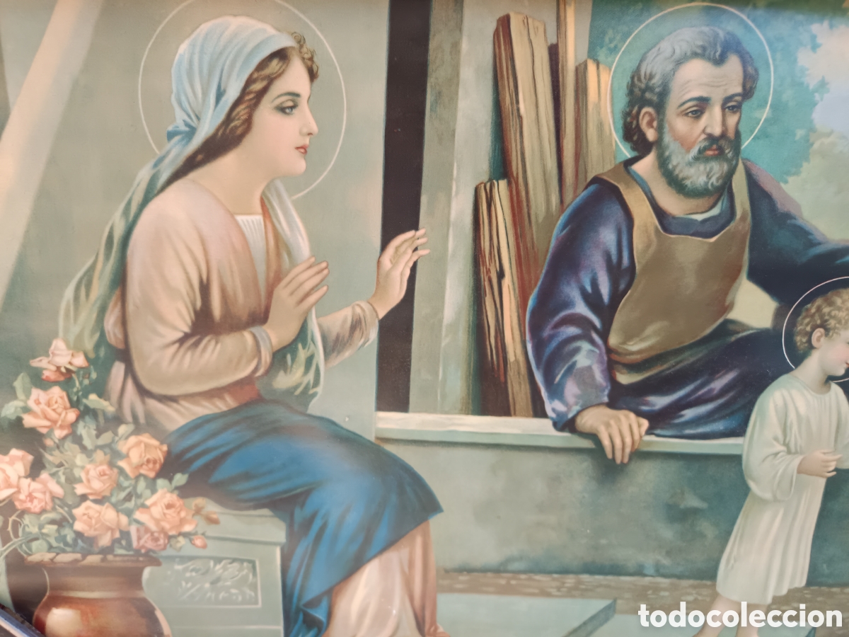 Antig&uuml;edades: Cuadro lamina antigua la Sagrada Familia
