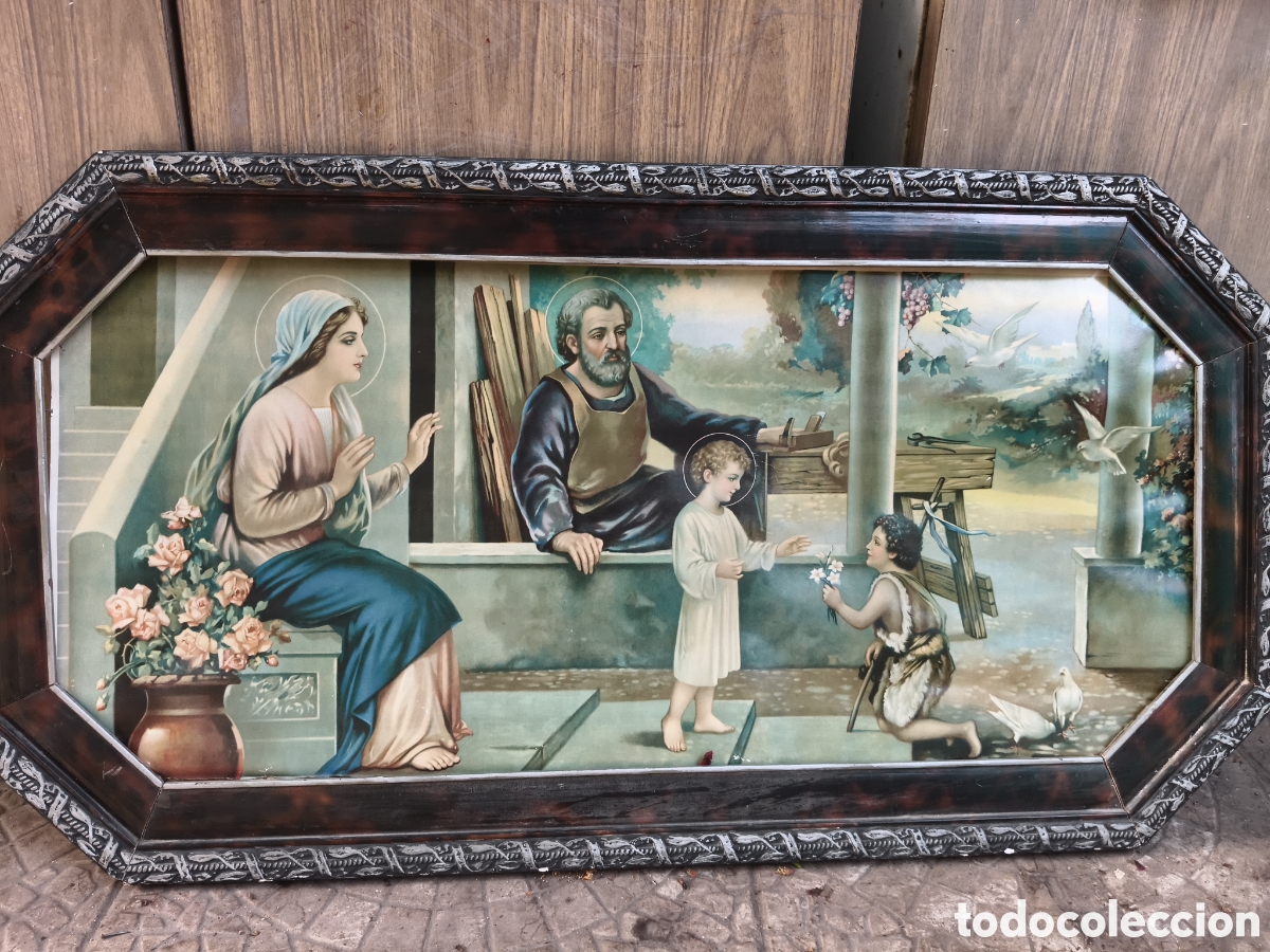Antig&uuml;edades: Cuadro lamina antigua la Sagrada Familia