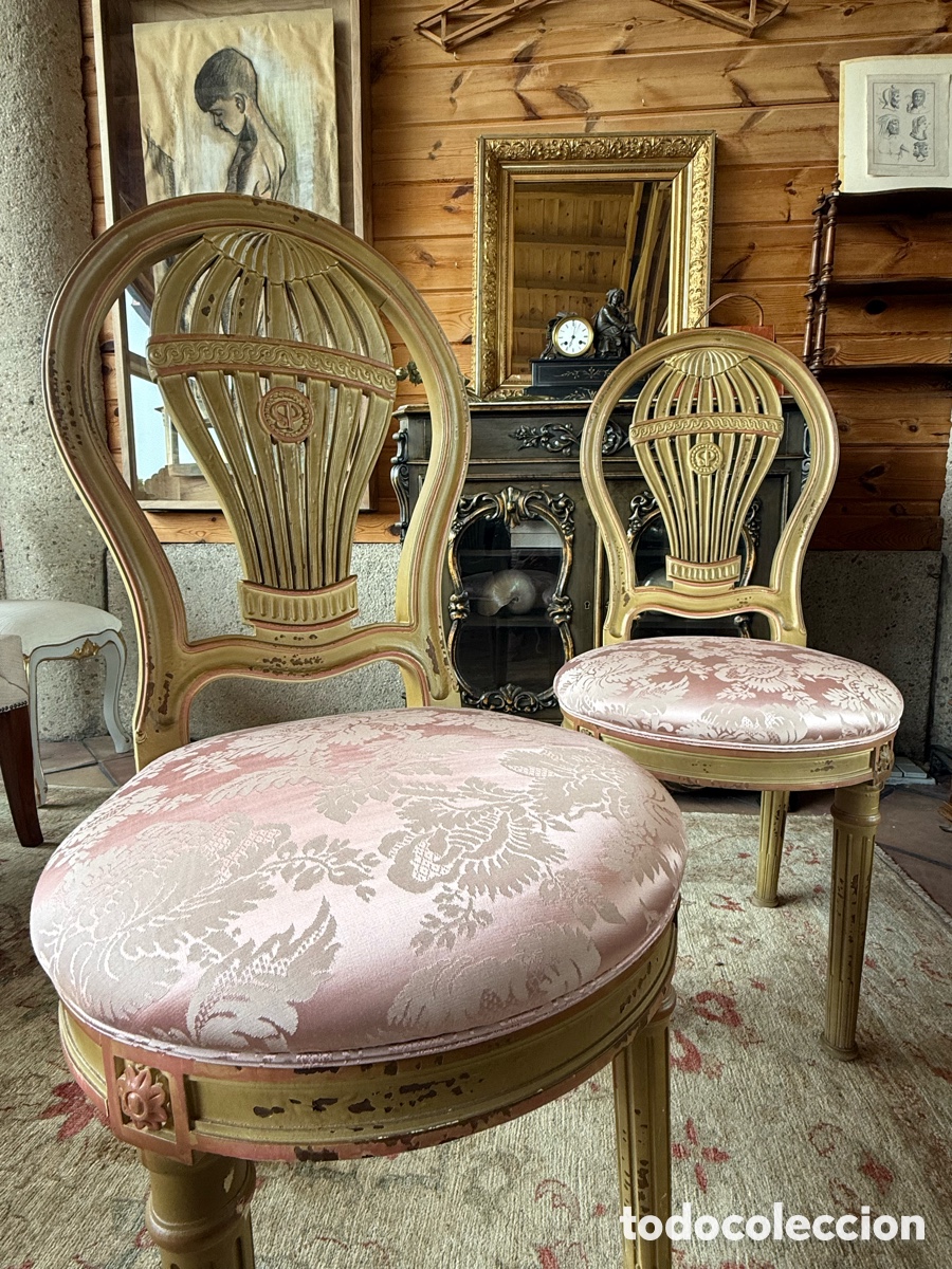 Antig&uuml;edades: Pareja de sillas tipo &ldquo;Montgolfier&rdquo; - Foto 2