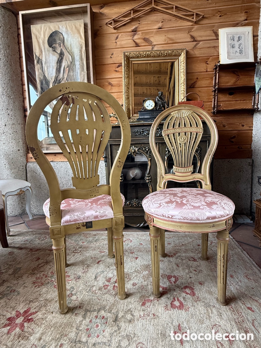 Antig&uuml;edades: Pareja de sillas tipo &ldquo;Montgolfier&rdquo; - Foto 3