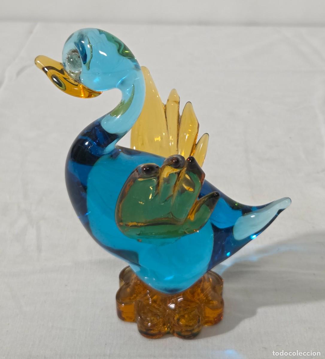 Antig&uuml;edades: Figura de pato en vidrio o cristal de murano