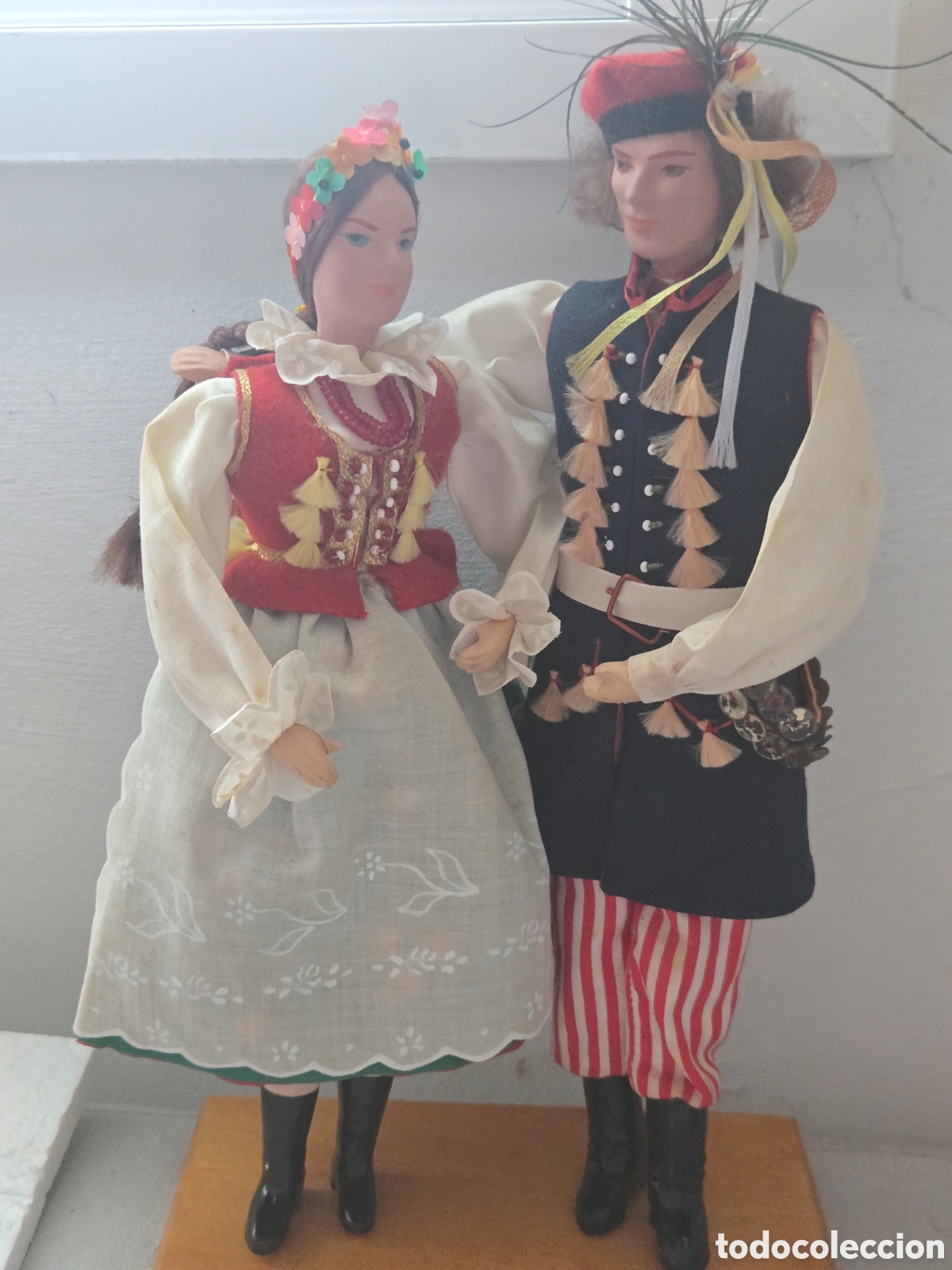 Antig&uuml;edades: Mu&ntilde;ecos pareja antigua folklore polaco