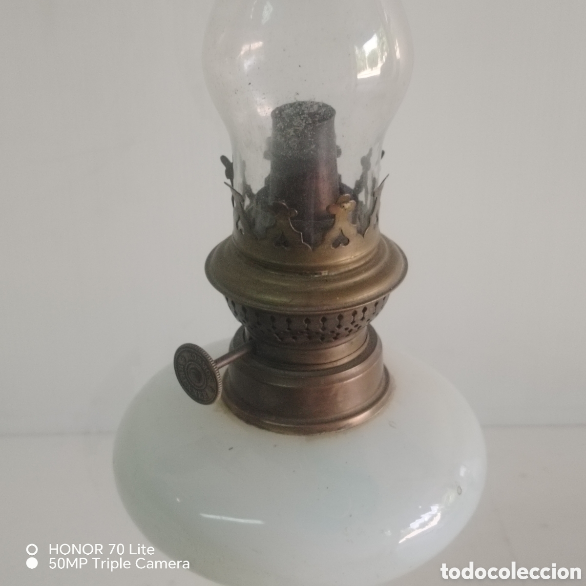 Antig&uuml;edades: Candil antiguo de opalina blanca - Foto 2