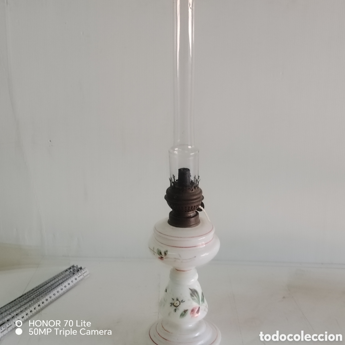 Antig&uuml;edades: Candil antiguo de opalina - Foto 1