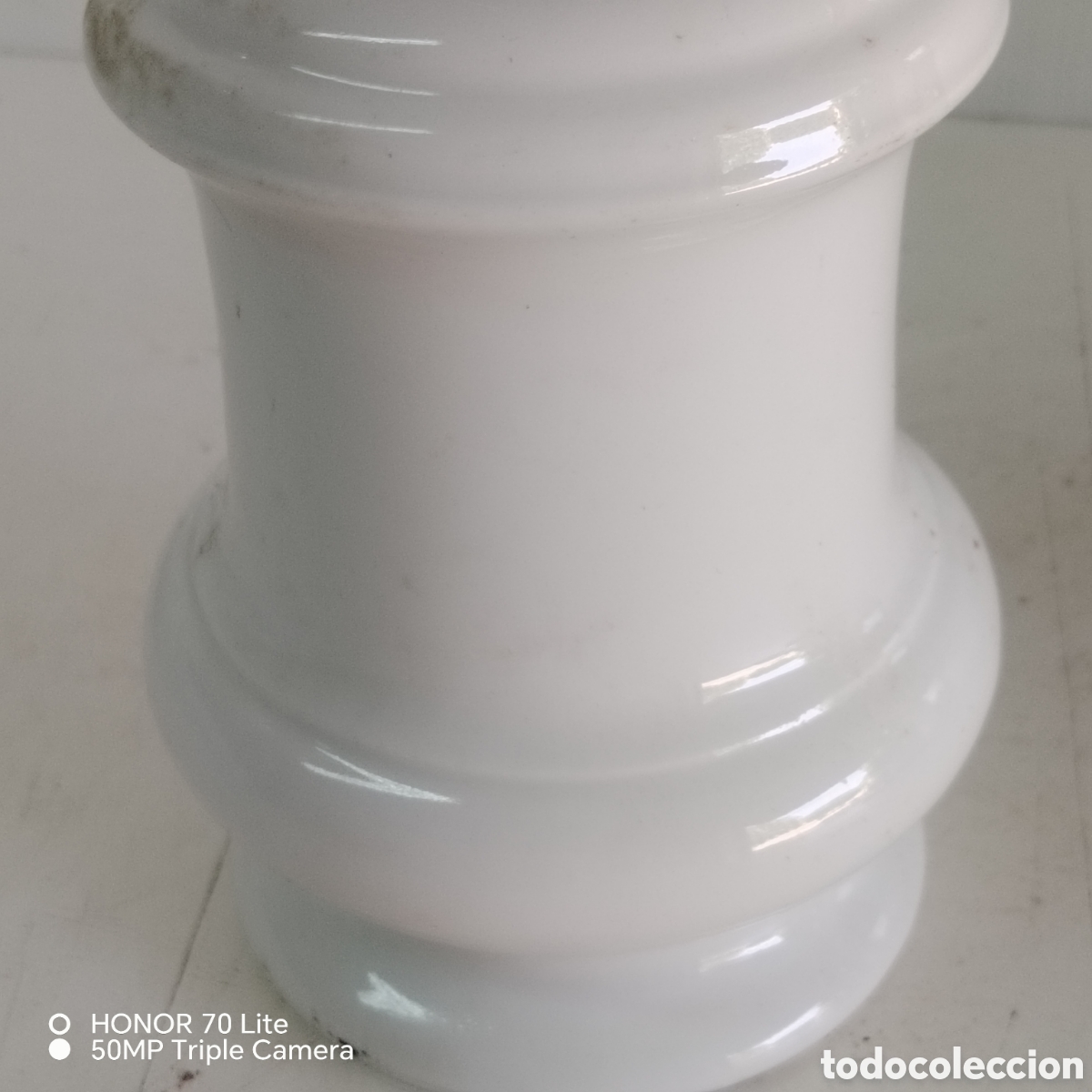 Antig&uuml;edades: Candil antiguo de opalina blanca - Foto 2