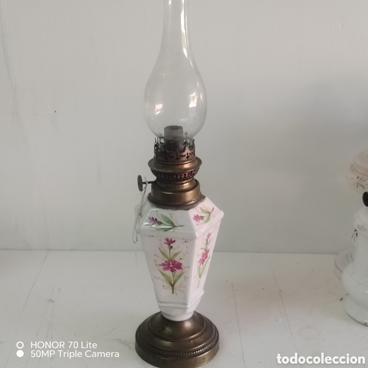 Antig&uuml;edades: Candil antiguo de porcelana - Foto 1