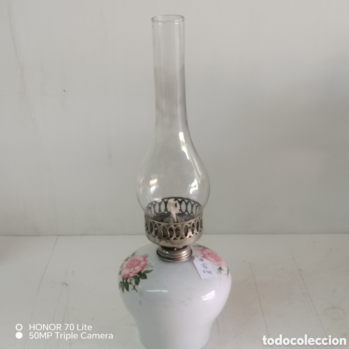 Antig&uuml;edades: Candil antiguo con tulipa - Foto 1