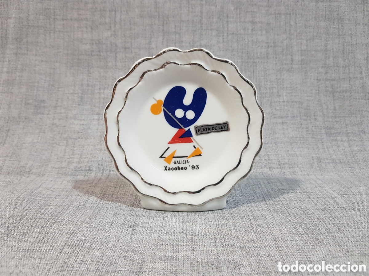Antig&uuml;edades: PLATILLO CONMEMORATIVO XACOBEO '93 PORCELANAS ELYCA RECUERDO SOUVENIR PELEGRIN
