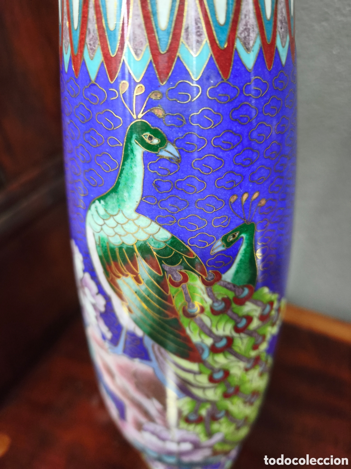 Antig&uuml;edades: Jarr&oacute;n de cloisonne en tonos azules - Foto 2