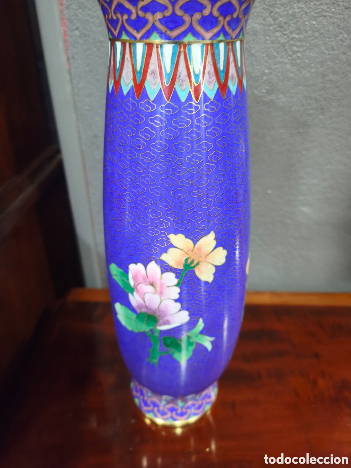 Antig&uuml;edades: Jarr&oacute;n de cloisonne en tonos azules - Foto 4