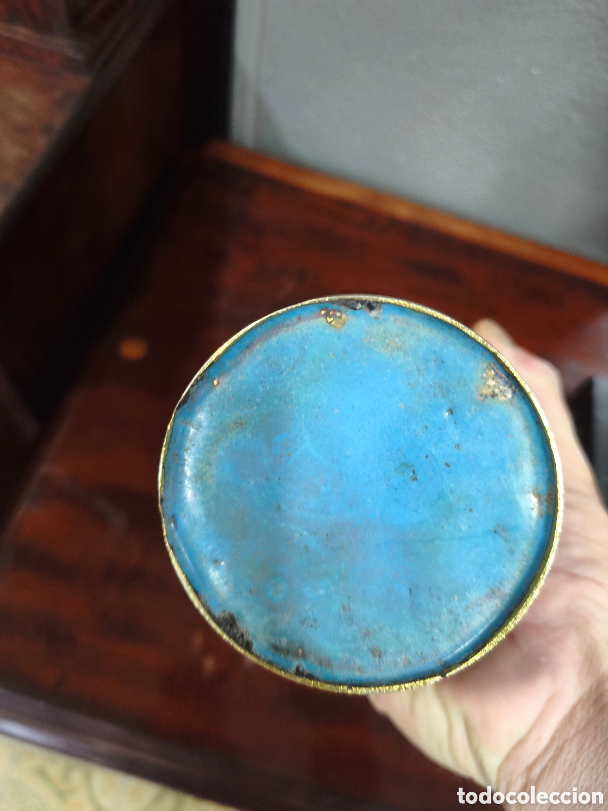 Antig&uuml;edades: Jarr&oacute;n de cloisonne en tonos azules - Foto 7