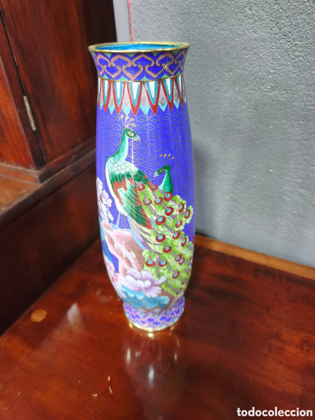 Antig&uuml;edades: Jarr&oacute;n de cloisonne en tonos azules - Foto 1