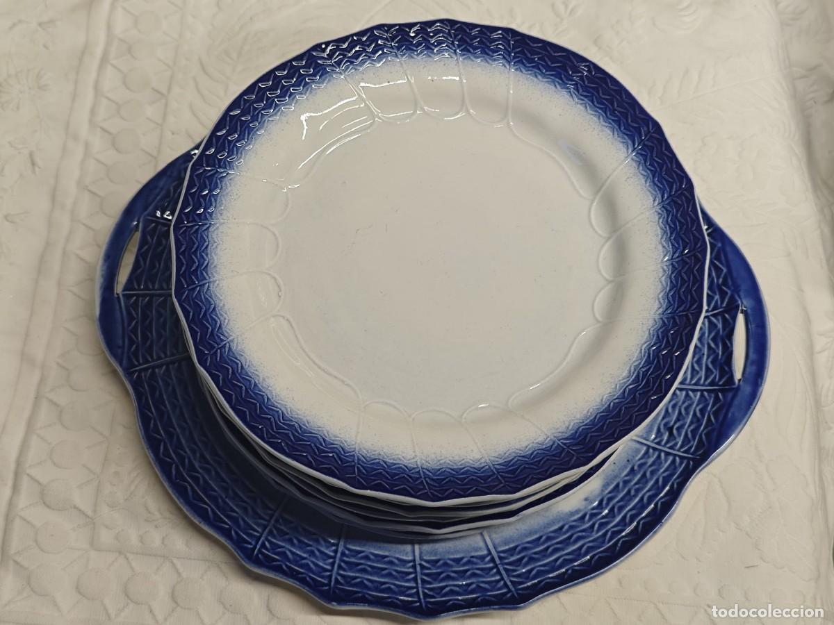 Antig&uuml;edades: Servicio postre Sarreguemines 8 platos + bandeja