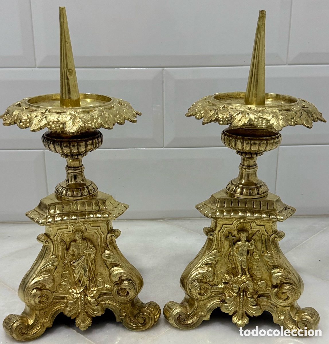 Antig&uuml;edades: ANTIGUOS HACHEROS CANDELABROS IGLESIA SIGLO XIX
