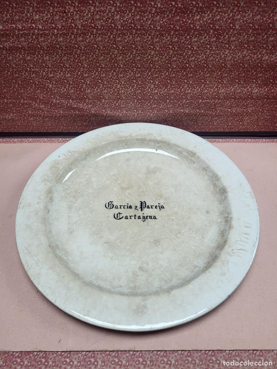 Antig&uuml;edades: ANTIGUO PLATO FUENTE CERAMICA PORCELANA CONFITERIA GARCIA Y PAREJA CARTAGENA MURCIA