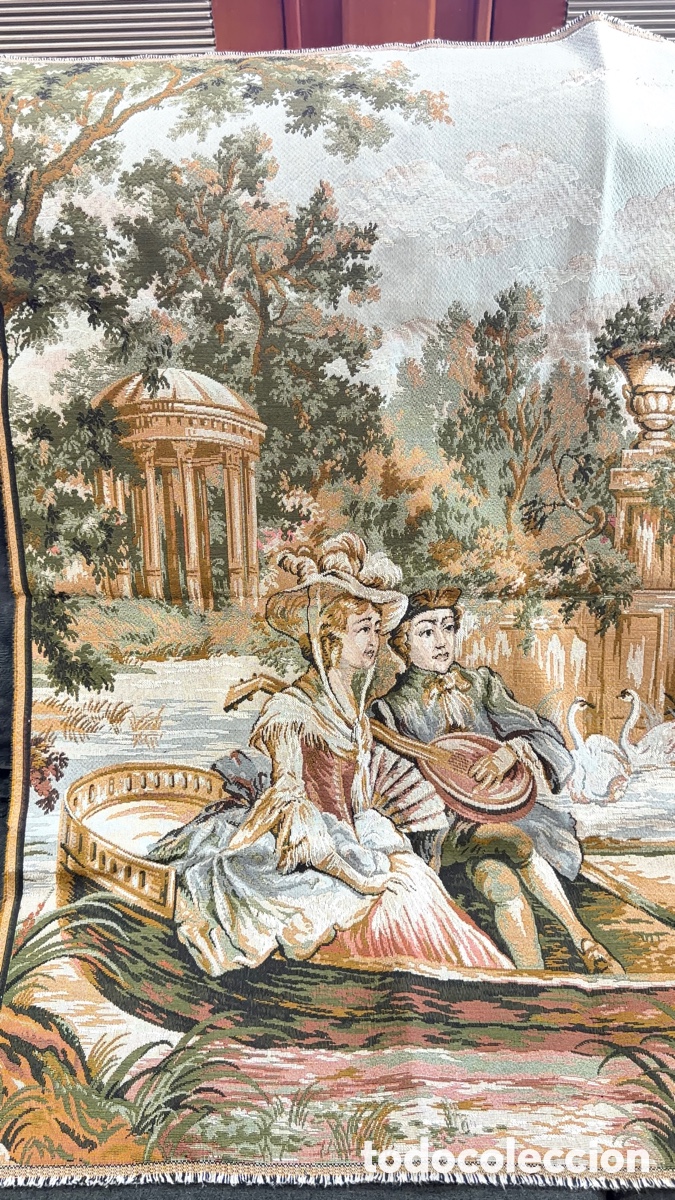 Antig&uuml;edades: Tapiz Cl&aacute;sico de Giras/Escena Galante &ndash; Estilo Rococ&oacute; / Fragonard