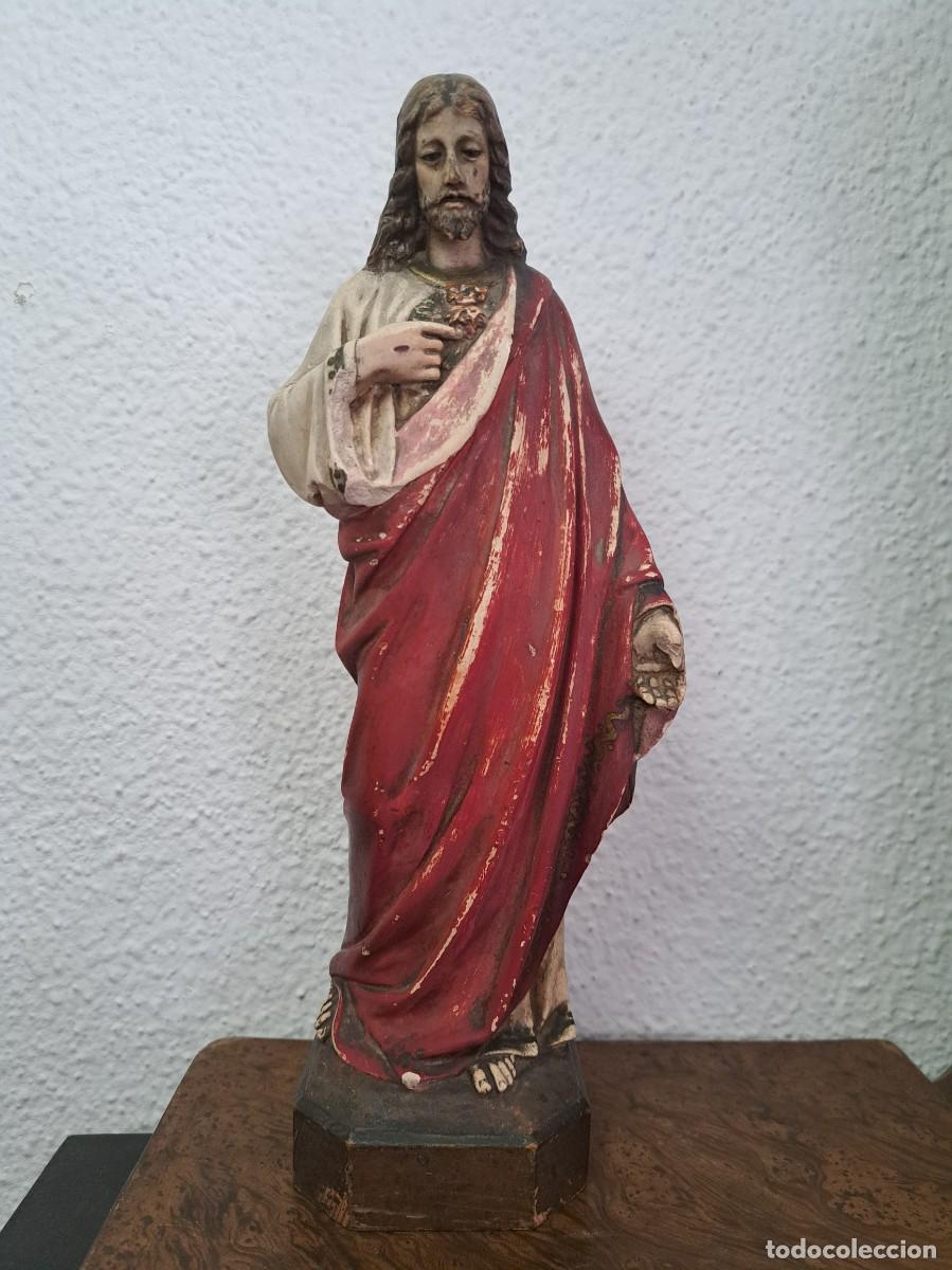 Antig&uuml;edades: Figura Sagrado Corazon - Olot s. XIX