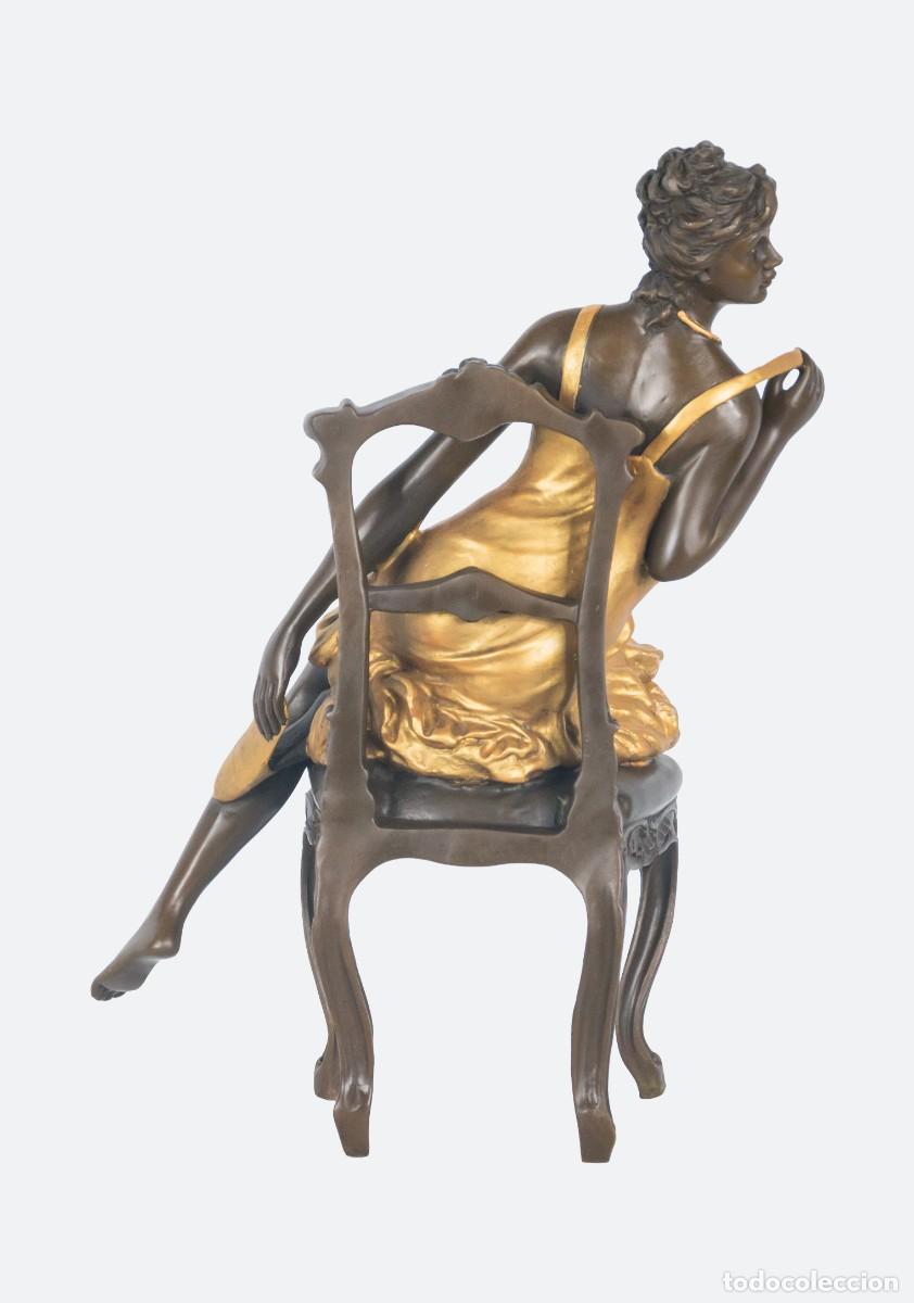 Antig&uuml;edades: Figura realizada en bronce y bronce dorado - Foto 5