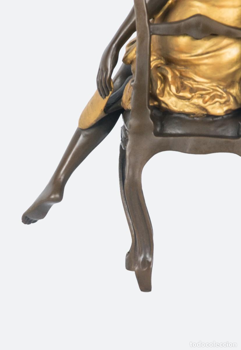 Antig&uuml;edades: Figura realizada en bronce y bronce dorado - Foto 6