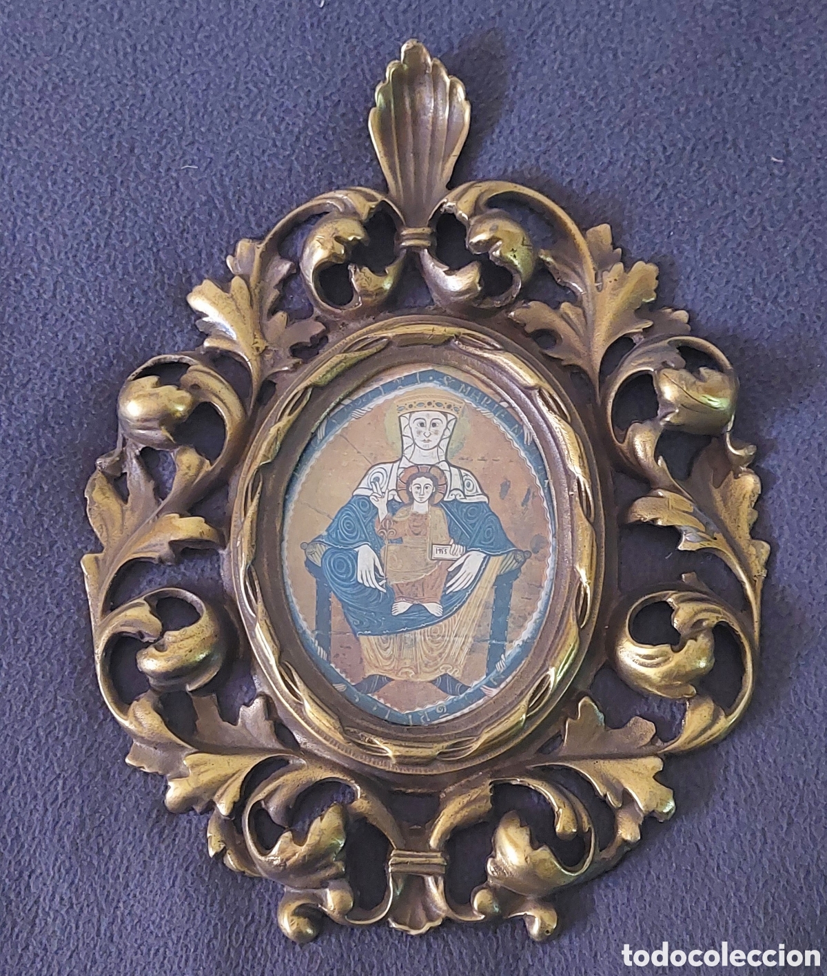 Antig&uuml;edades: Bonito marco cornucopia de los a&ntilde;os 40 en bronce dorado