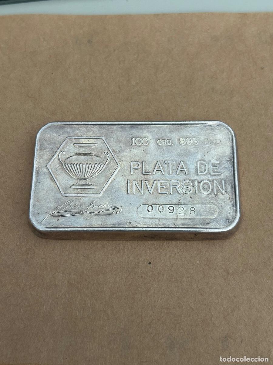 Antig&uuml;edades: PEDRO DURAN PLATA DE INVERSION, 100GRS. 999 FINA NUMERADA, NUMERO DE SERIE 009281