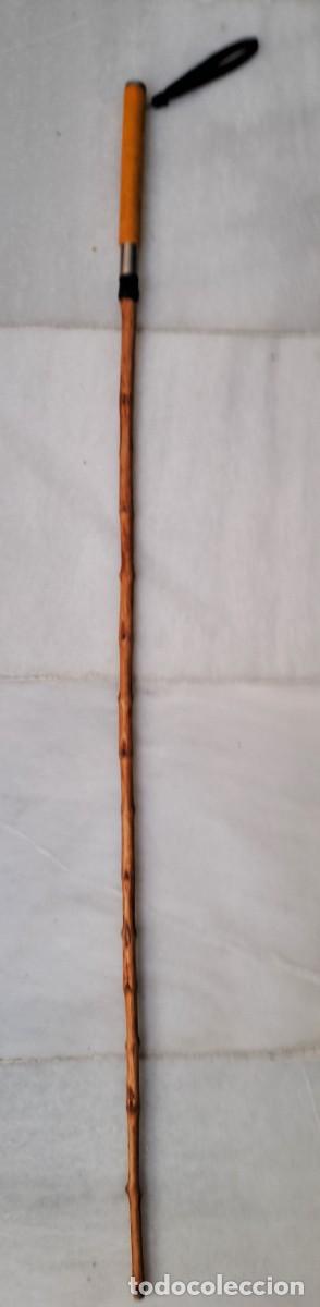Antig&uuml;edades: BASTON DE MADERA DE SENDERISMO CON LA EMPU&Ntilde;ADURA DE GOMA CON PUBLICIDAD DE TELEPIZZA.. BASTON-05