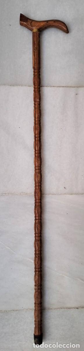 Antig&uuml;edades: BASTON DE MADERA CON LA CA&Ntilde;A TORNEADA CON EMPU&Ntilde;ADURA DERBY. BASTON-11
