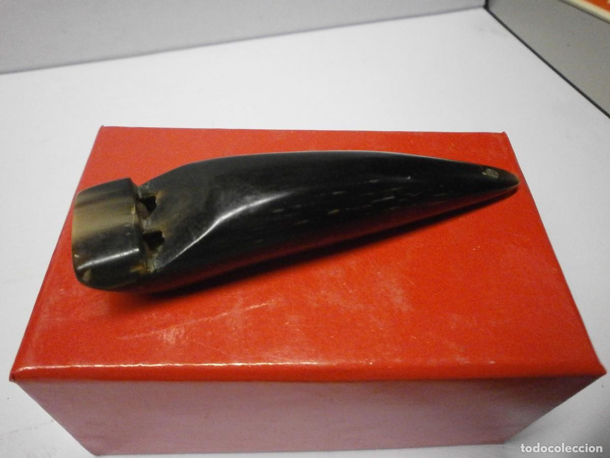 Antig&uuml;edades: antiguo silbato doble de caza asta 10 cms funciona