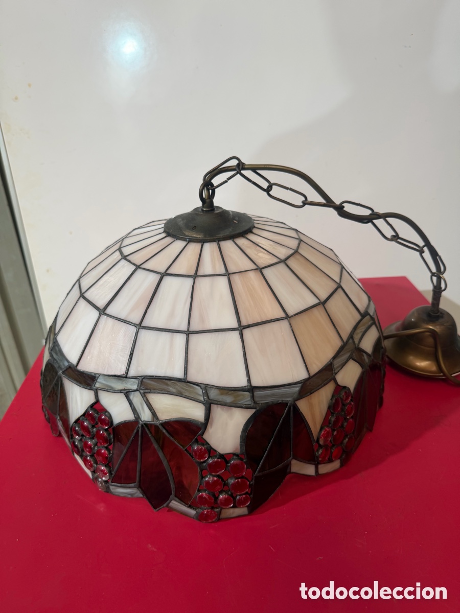 Antig&uuml;edades: L&aacute;mpara Tiffany Schuller Cristal Emplomado