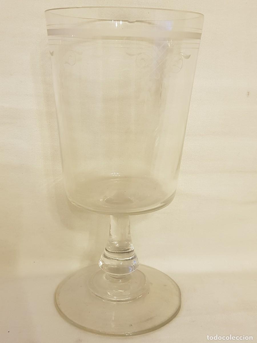 Antig&uuml;edades: Copa de cristal antigua grabada