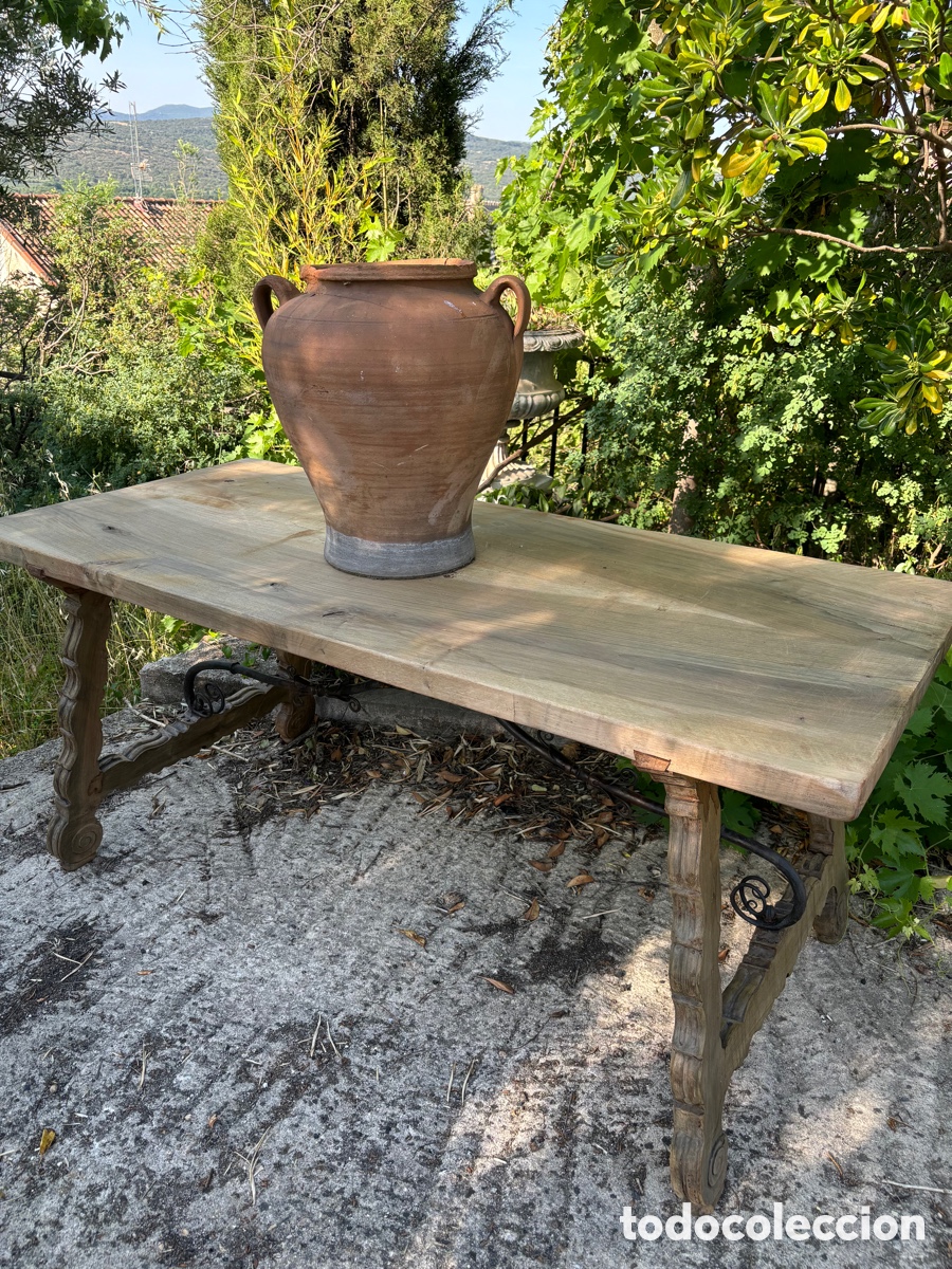 Antig&uuml;edades: Mesa maciza de nogal antigua. - Foto 7