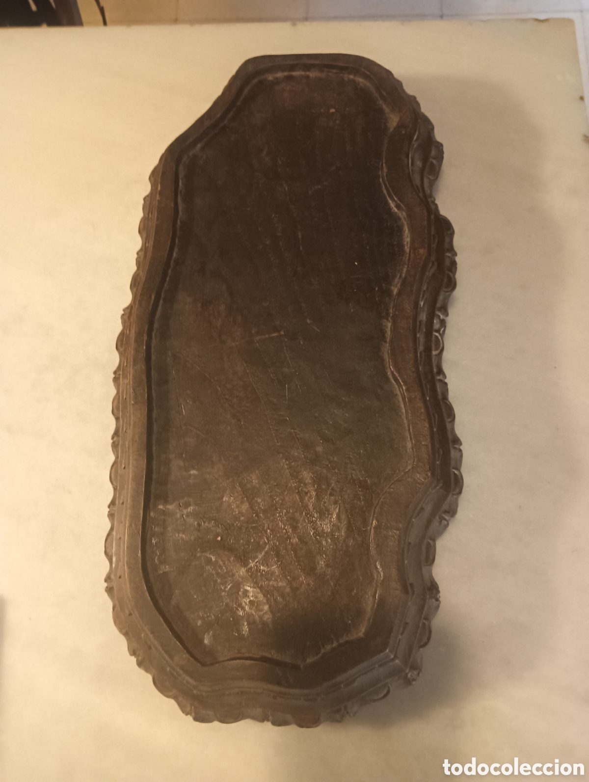 Antig&uuml;edades: Pean&aacute; o base de madera para una guarnici&oacute;n un reloj una escultura