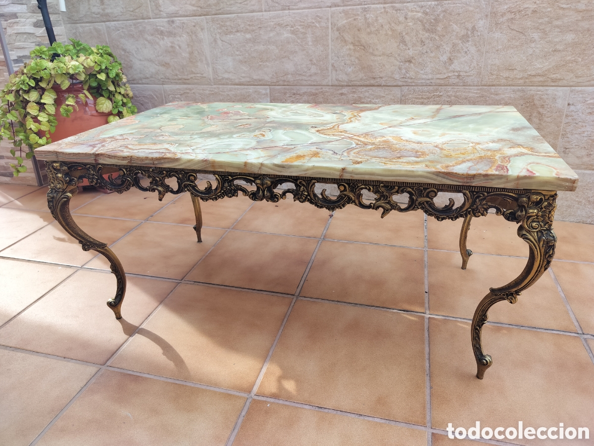 Antig&uuml;edades: Mesa baja de Onix y Bronce estilo Luis XV - Foto 3