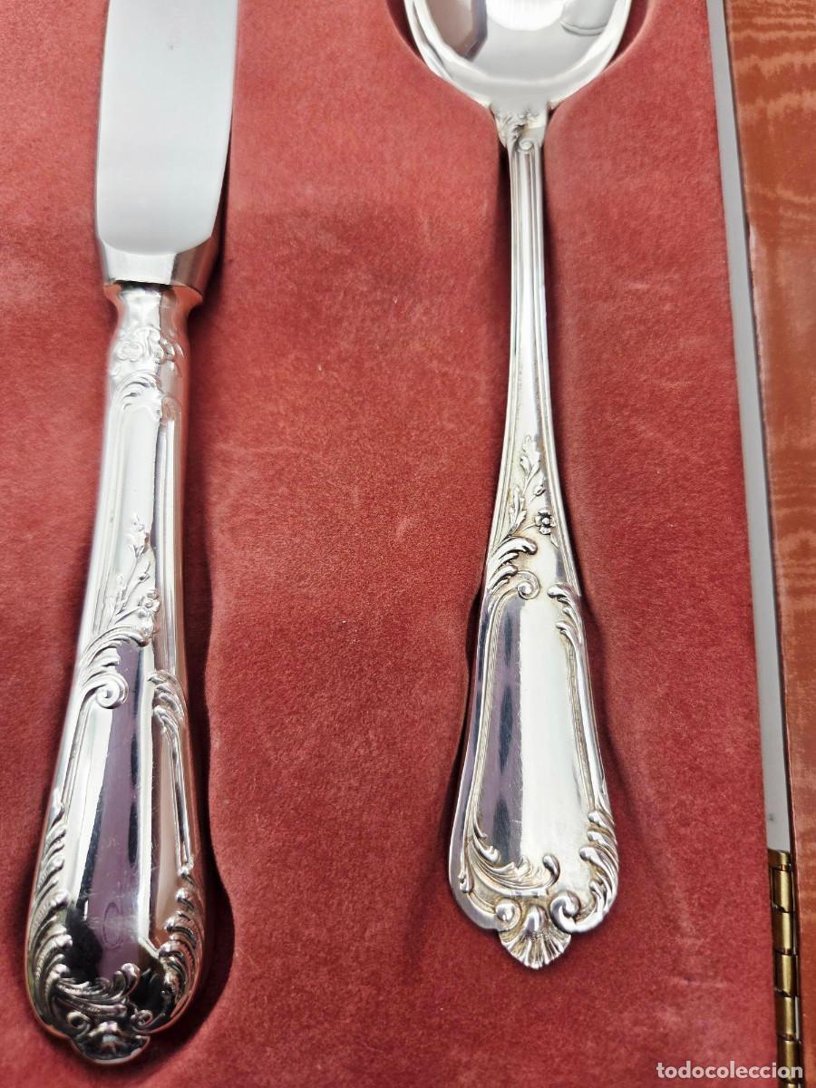 Antig&uuml;edades: Juego de cubiertos en plata con estuche - Foto 4