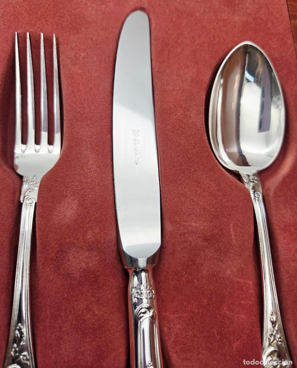 Antig&uuml;edades: Juego de cubiertos en plata con estuche - Foto 5
