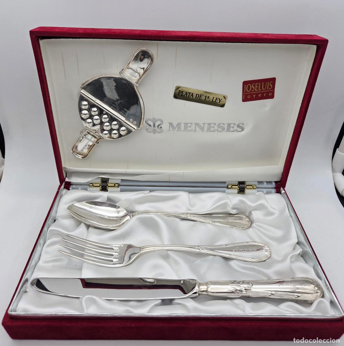 Antig&uuml;edades: Set cubiertos en plata con estuche - Foto 1