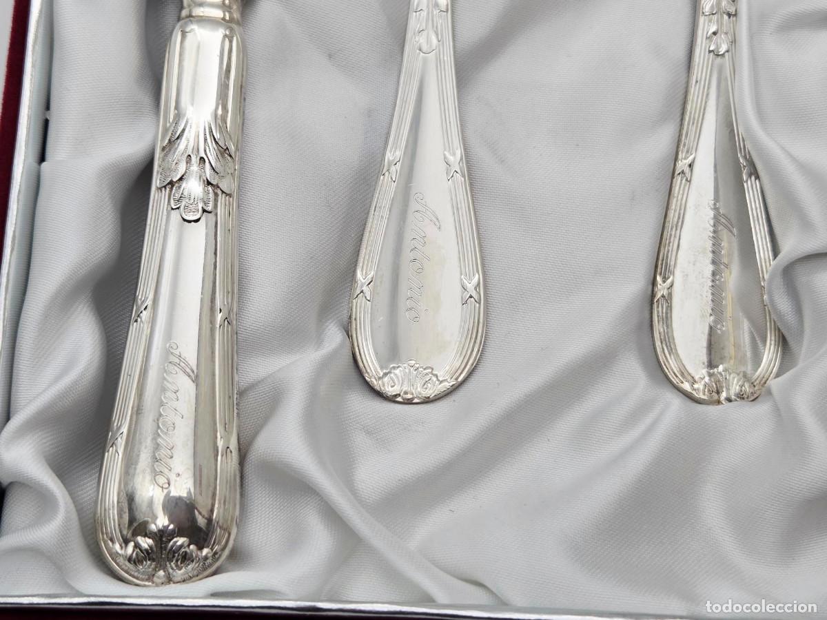 Antig&uuml;edades: Set cubiertos en plata con estuche - Foto 5