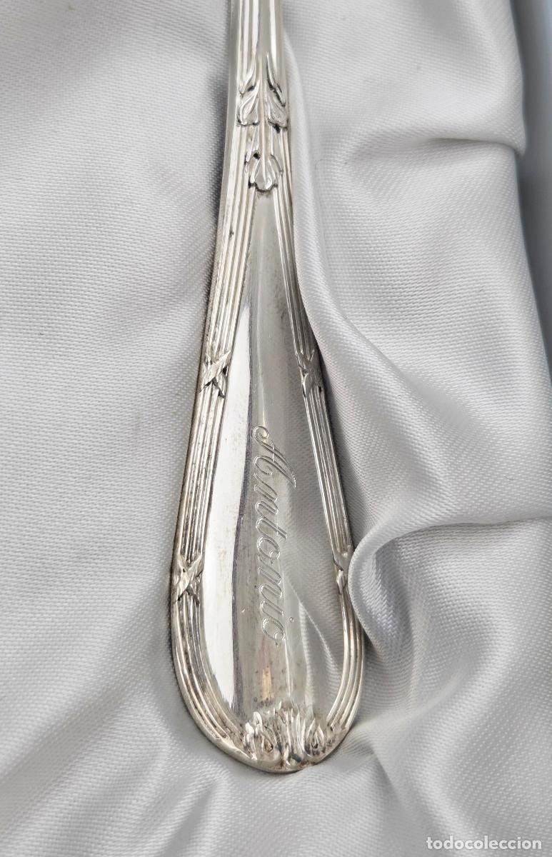 Antig&uuml;edades: Set cubiertos en plata con estuche - Foto 6