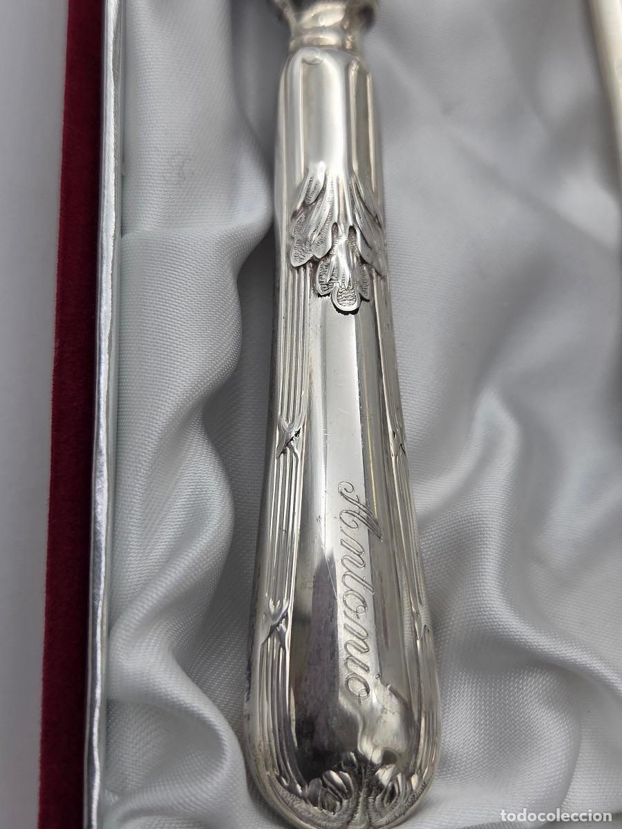 Antig&uuml;edades: Set cubiertos en plata con estuche - Foto 8
